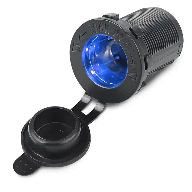 Enchufe para encendedor de cigarrillos de coche, enchufe adaptador de 12V-24V, enchufe múltiple para motocicletas, barco marino, motocicleta, camión, RV, ATV: Naranja