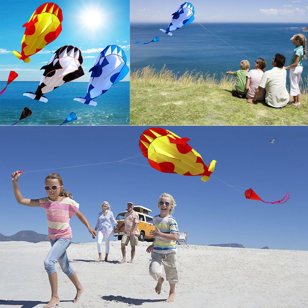 Cerf-volant de plage en forme de dauphin, avec énorme sans cadre, doux, pour la famille des enfants, volant coloré en 3D, dépliant facile, jouets d'extérieur #30