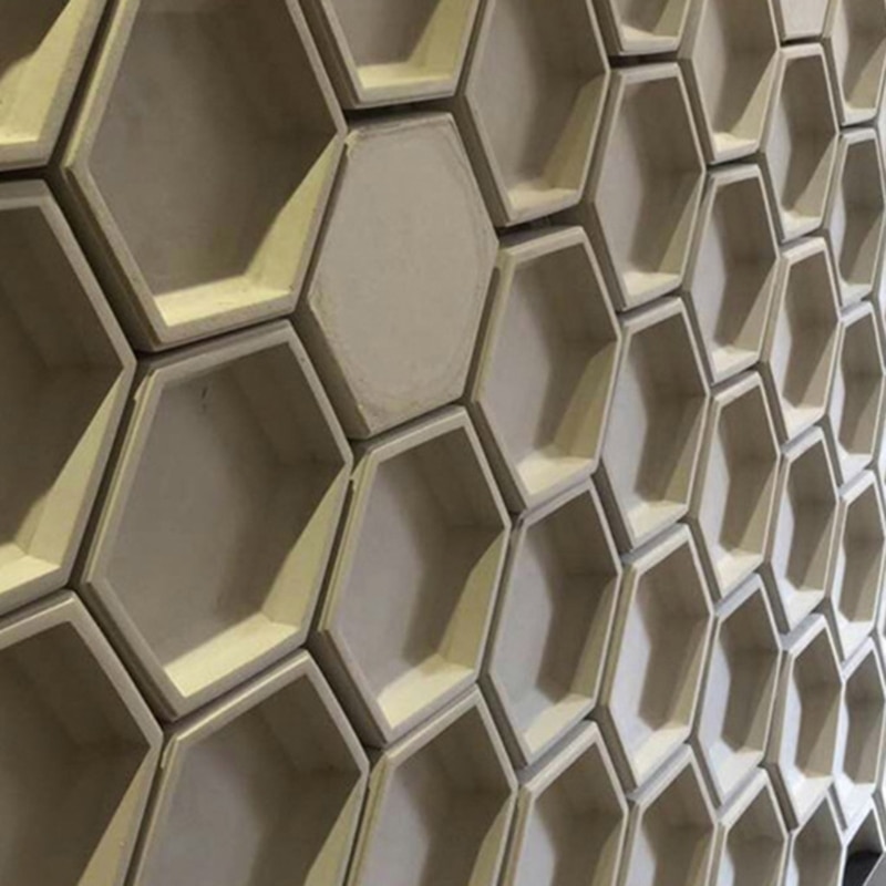 Hexagon Geometric Concrete Tray Wall Tile Brick Silicone Mold Background Decoration DIY Cement Plaster Mould