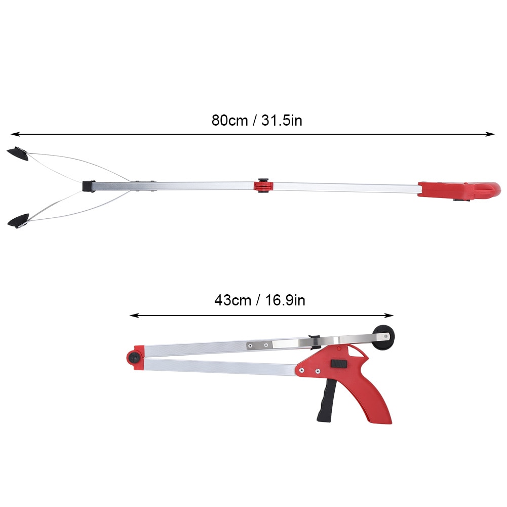 Cleaning Tools Garbage Picker Folding Trash Grabber Long Arm Litter Clip Picker For Household Garden Leaves Waste Pick Up Brooms