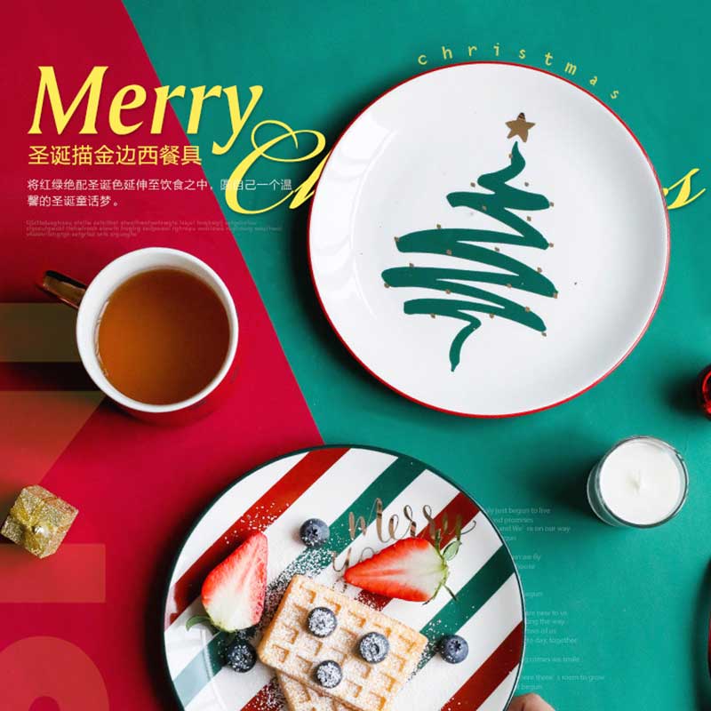 Boże narodzenie zastawa stołowa talerze ceramiczne i kubek bowsl robić kuchni naczynia kuchenne akcesoria kuchenne zestawy obiadowe talerze robić żywności