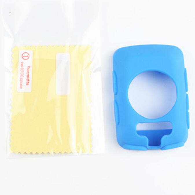 Edge 520-funda protectora de goma de silicona para ordenador, película protectora para pantalla LCD para Garmin Edge 520: blue