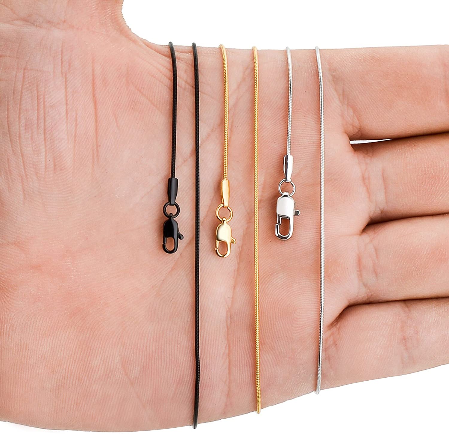 Catena serpente in acciaio inossidabile 1.2MM 1.5MM 2MM per uomo donna regali gioielli Hip-Hop