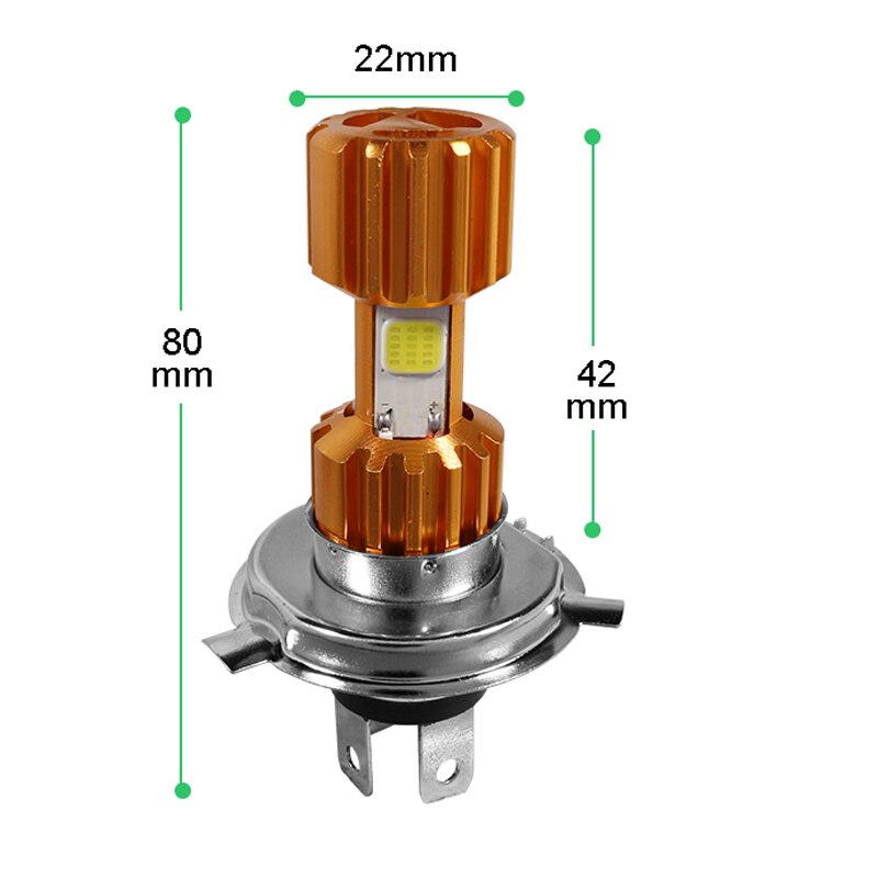 Hyzhauto H4 Led Motorfiets Koplamp Wit 12V HS1 Led Moto Lampen 2400lm High Power Cob Motorbike Scooter Koplamp Accessoires