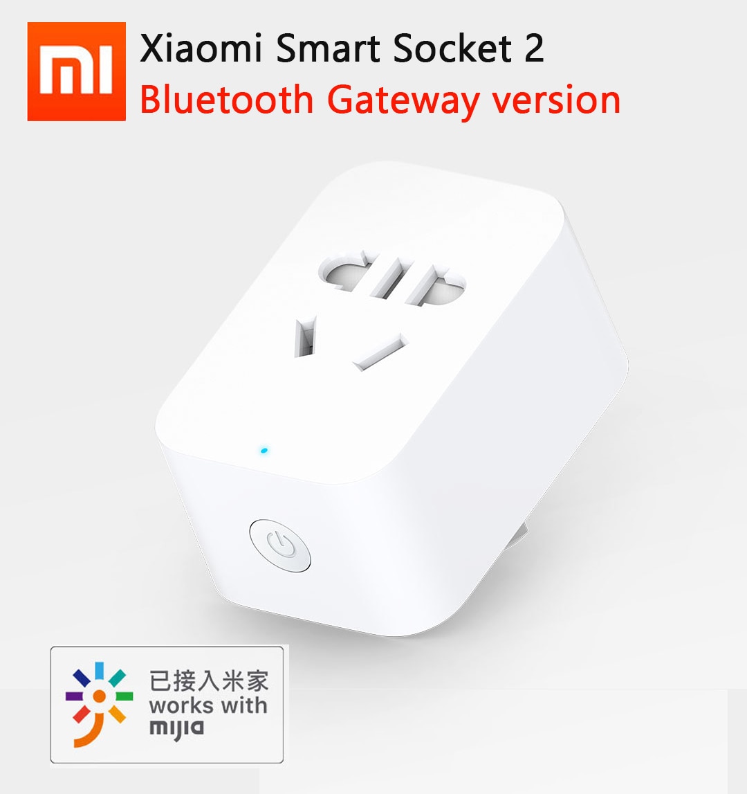 Xiaomi Mijia Smart Socket Plug 2 Bluetooth Gateway Version WiFi Wireless Remote Socket Adaptor Power on and off with phone