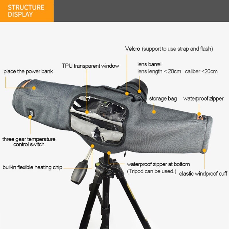 Winter Outdoor Shooting Camera Bag Cold-proof SLR Camera Warmer Protective Case Velvet Camera Fall-proof Screen Cover Thermal Ba