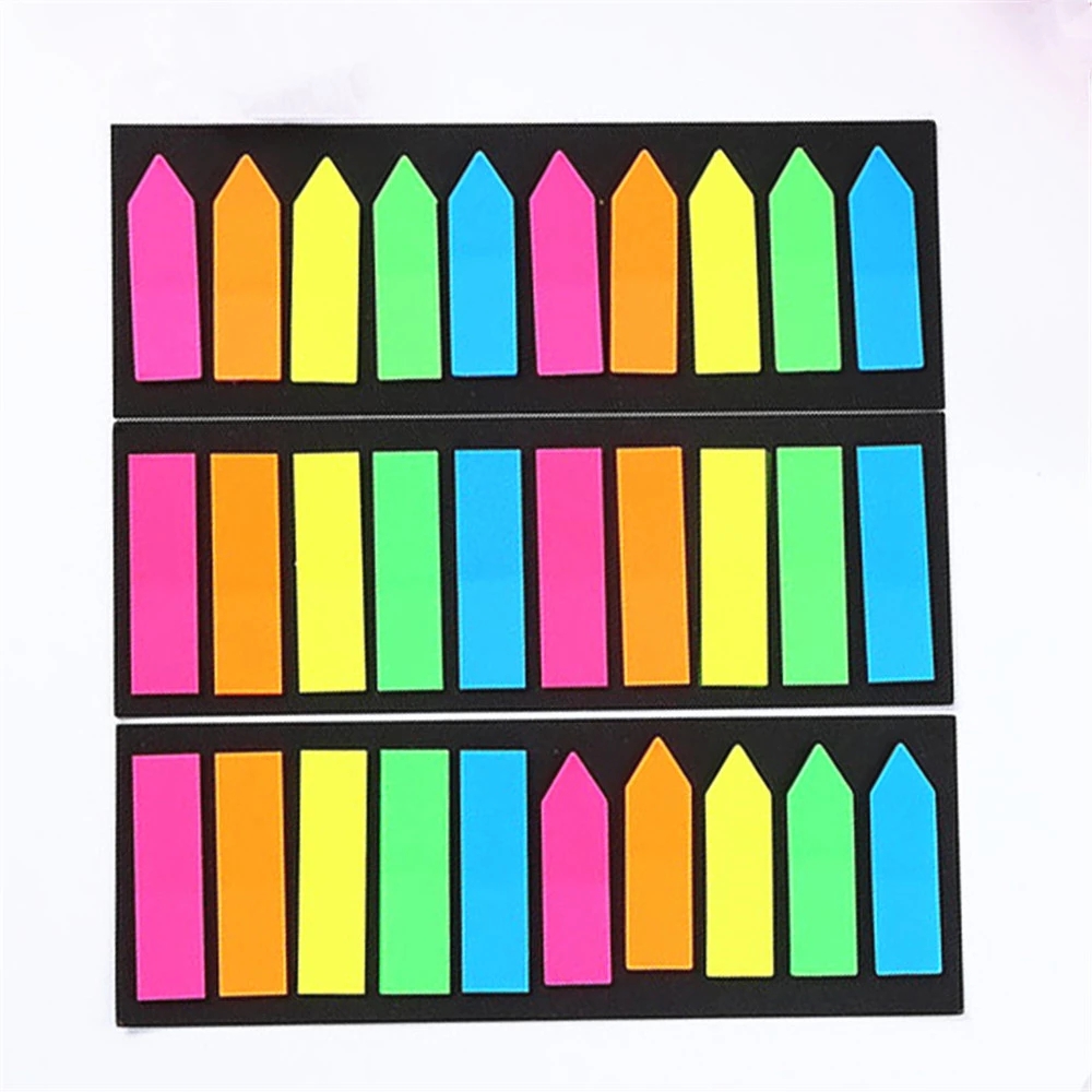 1 @ # Fluorescentie Zelfklevende Notes Memo Pad Sticky Notes Bookmark Point Het Marker Memo Sticker Papier Kantoor schoolbenodigdheden