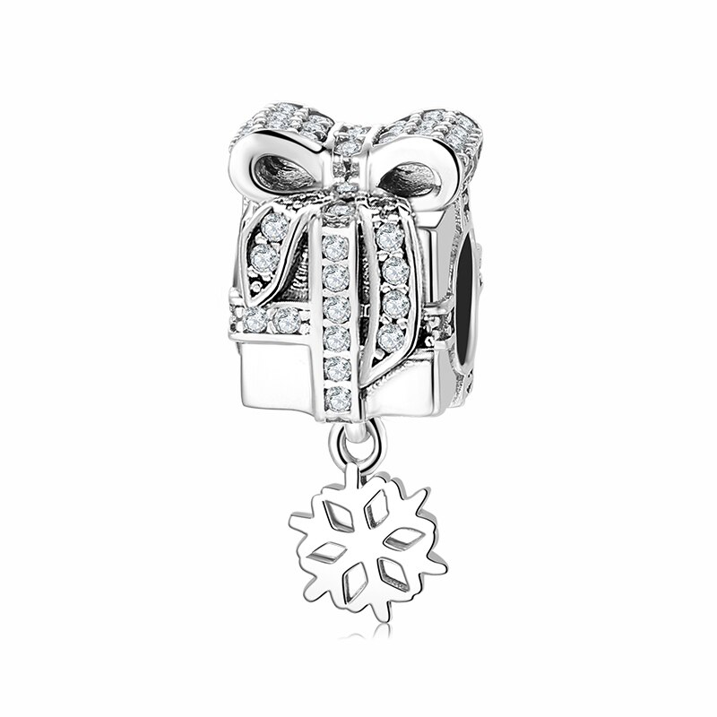 925 Sterling Zilveren Charms Christmas Box Snowflake Bead Sieraden Maken Fit Originele Charm Diy Armband: PC0597