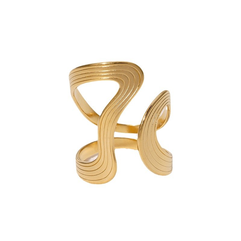 Rustfrit stål stor personlig ring stilfuld minimalistisk metal statement vandtæt smykker til kvinder