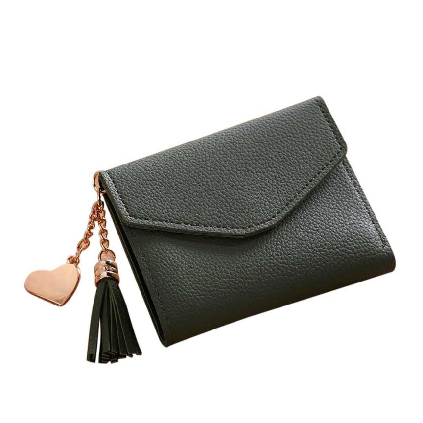 Donne portafogli Semplice Breve Nappa Borsa Della Moneta Titolari di Carte di portafogli di qualità eccellente portefeuille femme cartera mujer: Green