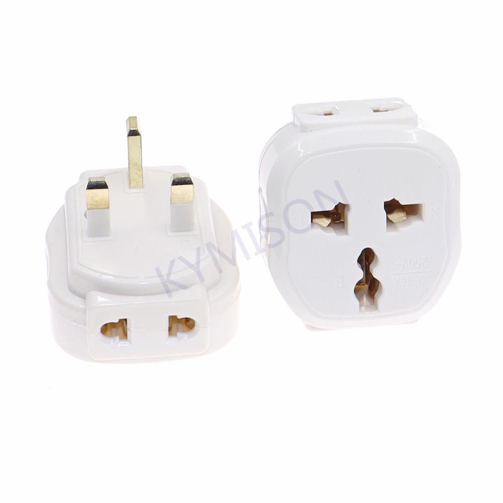 UK Travel Plug Adapter Converter, Universal EU/UK/AU/US to British Singapore 1 to 3 Outlet AC Power Plug Travel Charging 16A