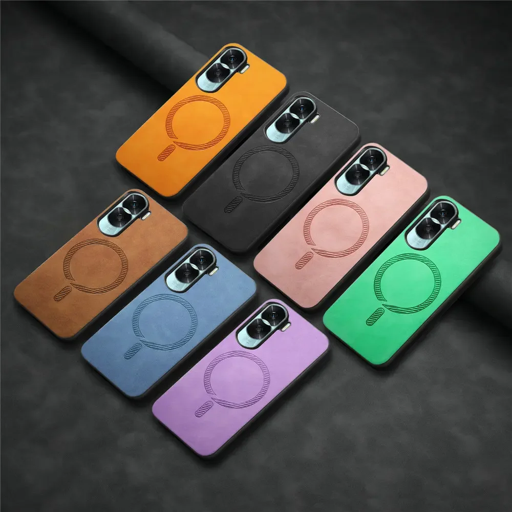Honor 90 Lite 90Smart 5G 2024 Funda de lujo Funda de cuero con imán Funda Magsafe Honor 90 Funda inteligente para teléfono Honor90 Pro 100 Funda trasera