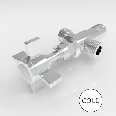 Bathroom Angle Filling Valve Faucets Gold Chrome Kitchen Cold Mixer Tap Accessories Standard G1/2 Threaded Europe Style: double use chrome