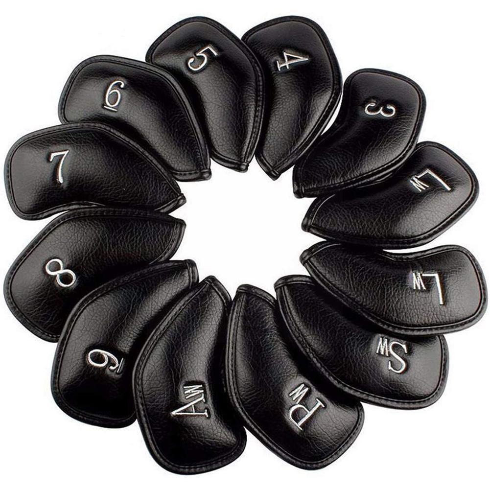 Luxe golfclubhoezen van synthetisch leer, waterdicht, geschikt voor alle ijzers, set van  f9 12 8