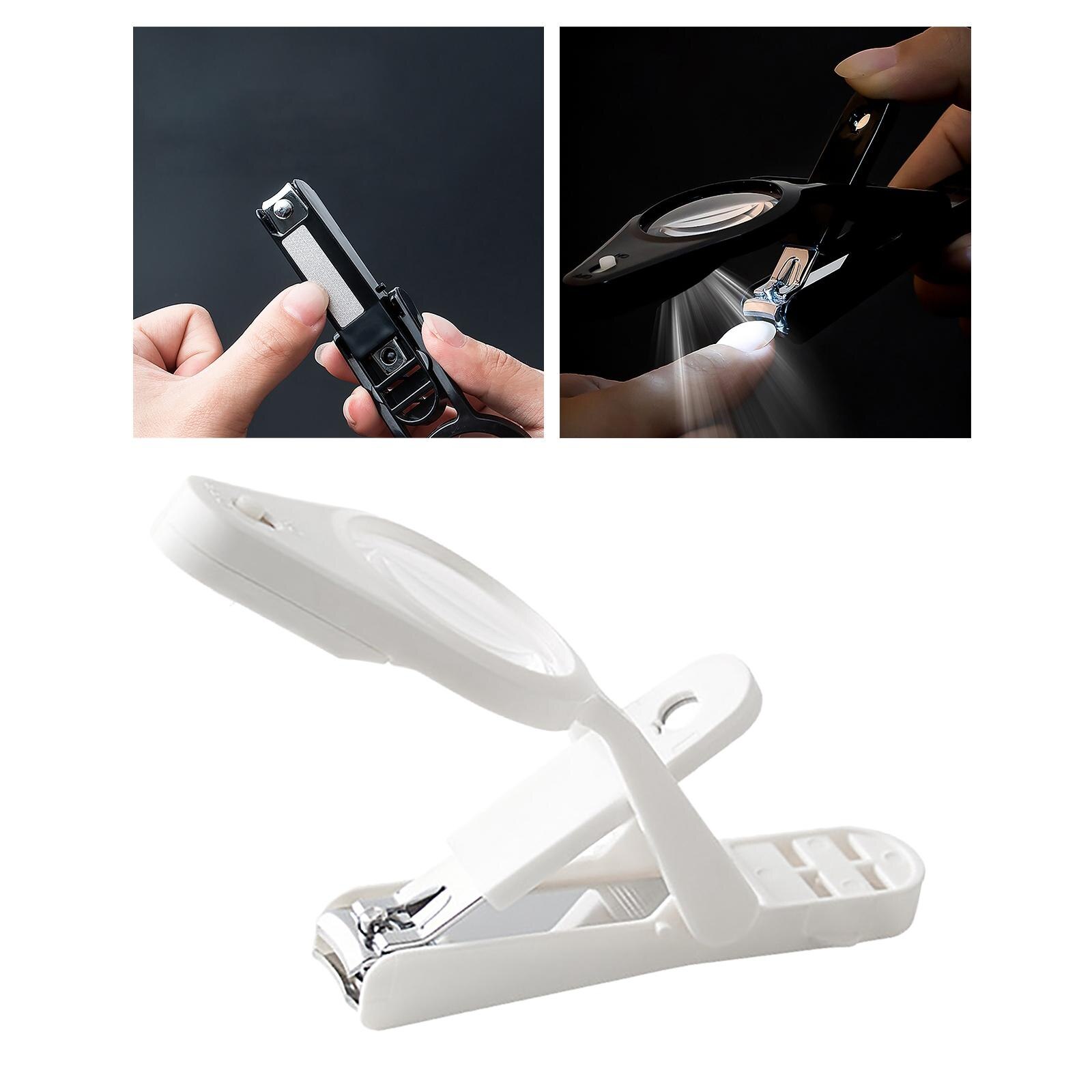Nail Clippers with Magnifier LED Light Manicure Pedicure Trimmer for Adult
