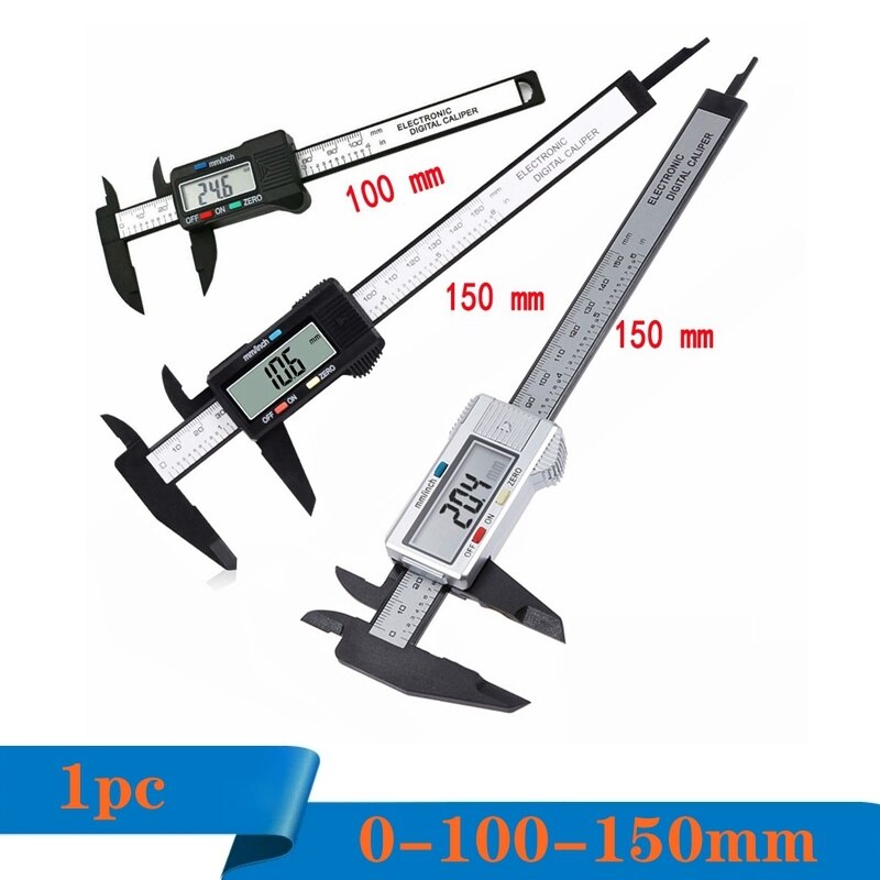 1pc 150mm 100mm Electronic Digital Caliper Carbon Fiber Dial Vernier Caliper Gauge Micrometer Measuring Tool Digital Ruler: Specifications 8
