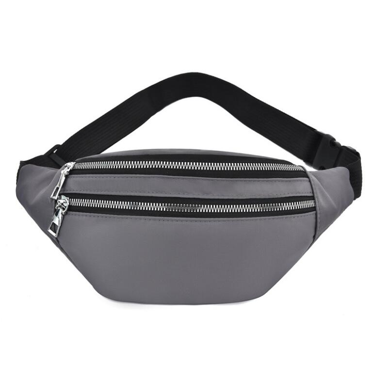 Mænd taljetaske pakke rejse telefon bælte taske pose til mænd kvinder afslappet skulder crossbody kanvas taske til bælte unisex taske: Grå