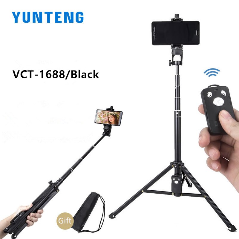 Statief Selfie Stok Telefoon Houder Met Bluetooth Afstandsbediening Draagbare Mount Voor Iphone Smartphone Tablet Xiaomi Huawei Samsung: Black / Standard skit