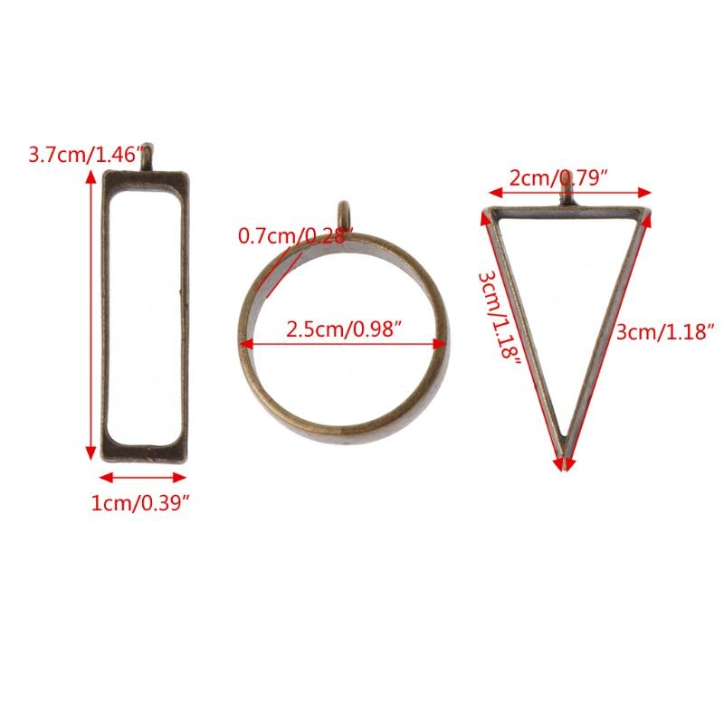 5Pcs Hollow Frame Open Back Bezel Pendant UV Resin Pressed Flower Jewelry Making B95F