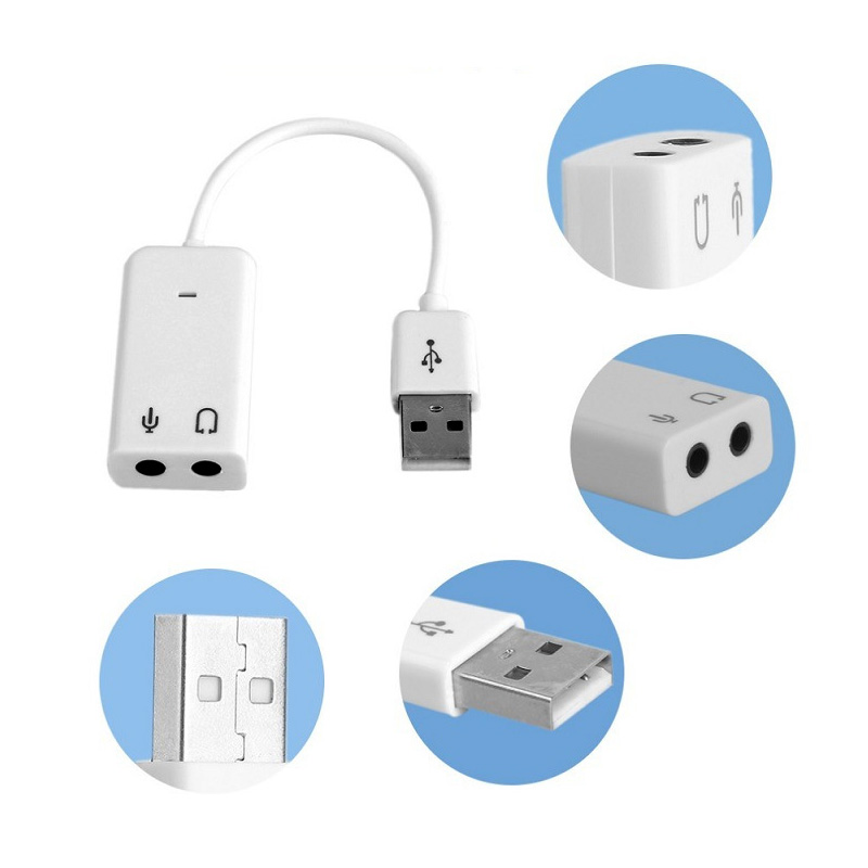 7.1 Externe Usb Geluidskaart Jack 3.5Mm Usb Audio Adapter Oortelefoon Micphone Geluidskaart Voor Macbook Computer Laptop Pc