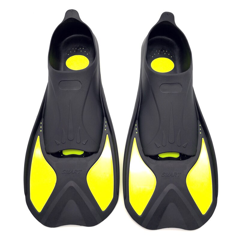 Boom Beter Zwemmen Vinnen Volwassen Snorkelen Voet Flipper Kids Duiken Vinnen Beginner Zwemmen Apparatuur Draagbare Korte Kikker Schoenen: Yellow / XXS