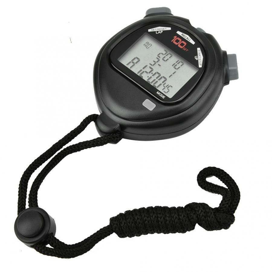 Black Electronic Timer Alarm System Chronograph Digital Stopwatch Time Alarm Counter