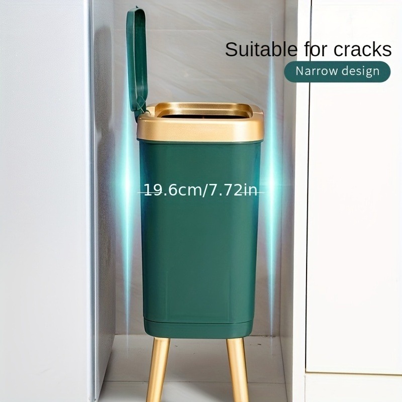 1pc 15L grote vierkante plastic prullenbak met geurafdichtend deksel - multifunctionele sorteerbak toilet - verhoogde poten