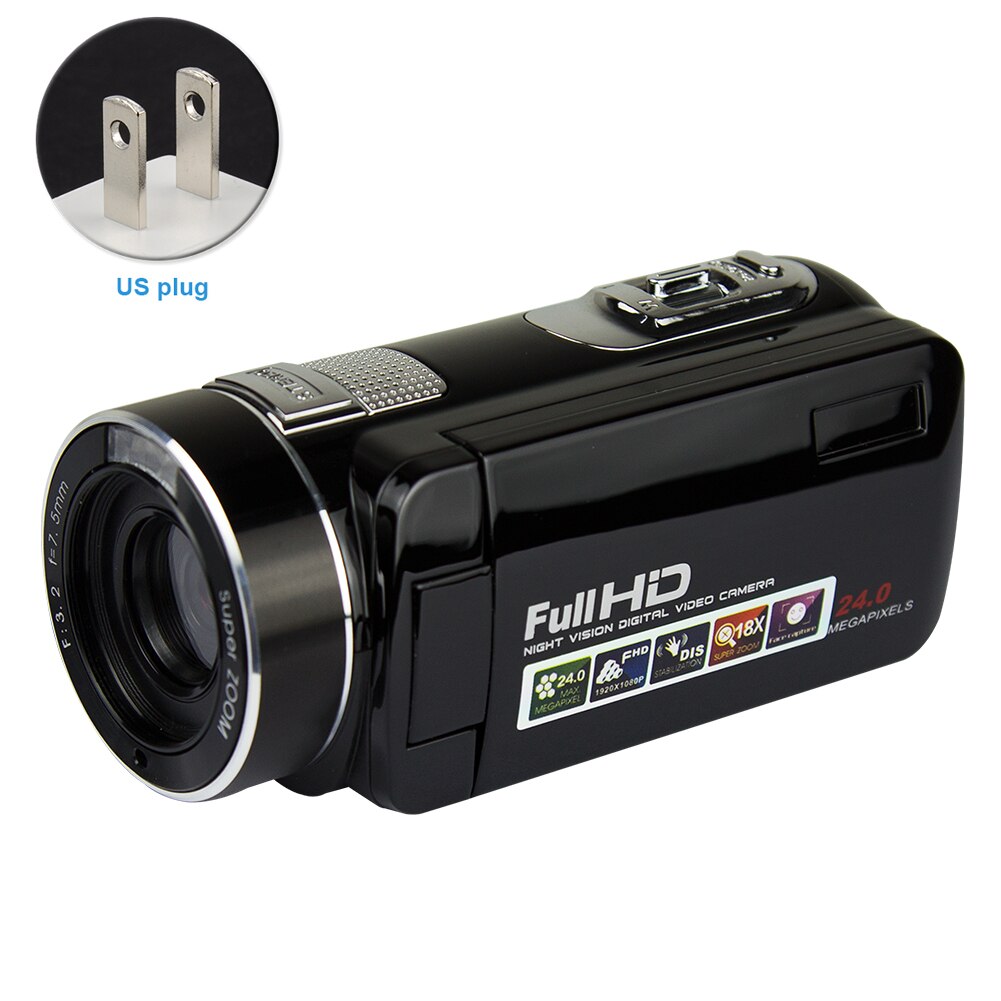 Durable Video Camcorder Recorder Camera Portable Digital Infrared Night Vision LCD Screen 24 Million Pixels HD 1080P Handheld