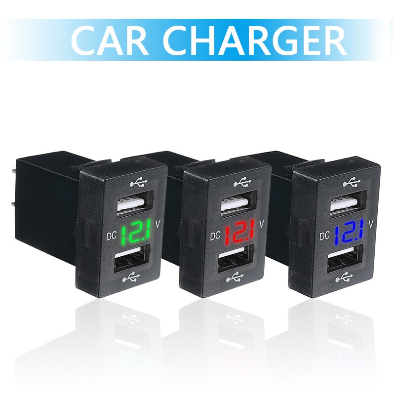 12-24V 4.2A Dual Usb Autolader Stopcontact Adapter Voltmeter Telefoon Snel Opladen Adapter Met Led voor Smartphone Boot