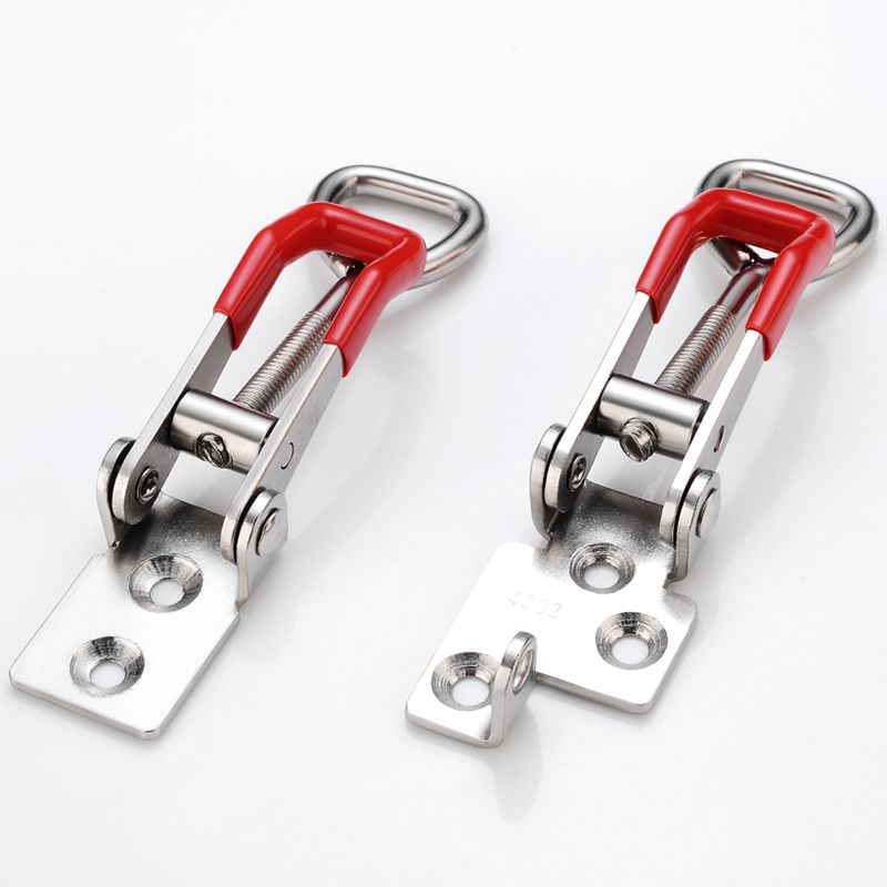 2pcs Toggle Clamp Horizontal Clamp Cabinet Boxes Lever Handle Toggle Latch Catch Lock Clamp Hasp Adjustable