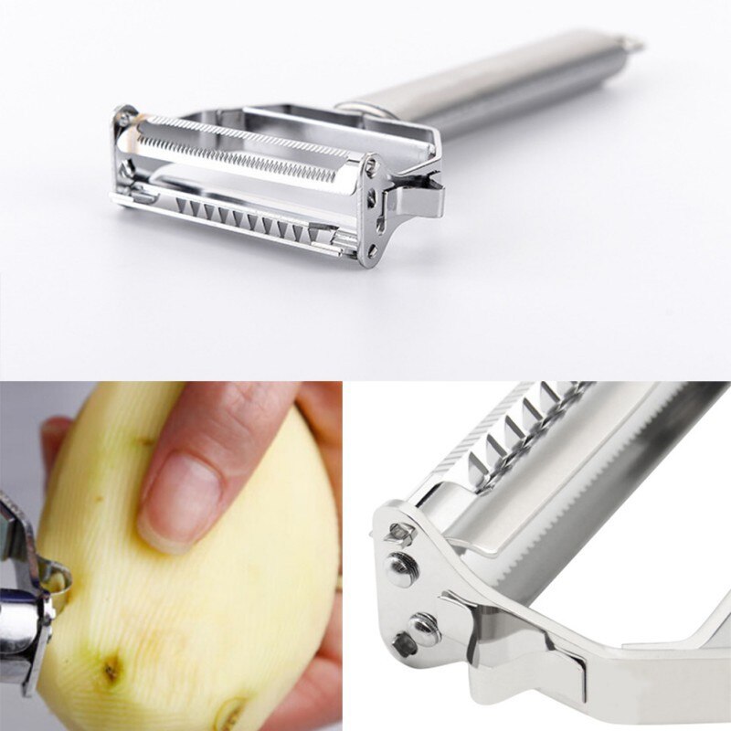 Roestvrij Staal Aardappel Komkommer Wortel Rasp Dunschiller Groenten Fruit Dunschiller Dubbele Schaven Rasp Gereedschap