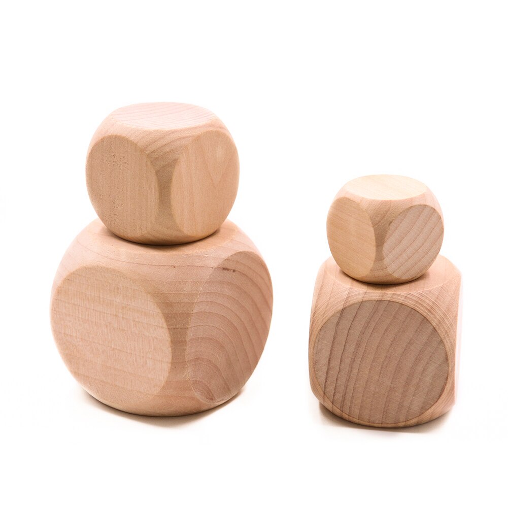 Dados de madera en blanco para manualidades, juguetes de bricolaje con impresión, Chico, , entretenimiento familiar, 6 lados, 30-60mm, 1 Uds.