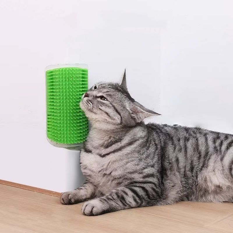 Herramienta de masaje para gatos, peine de masaje para depilación de mascotas, esquina de pared, cepillo para frotar autolimpiante, juguetes para gatos, suministros de belleza para mascotas