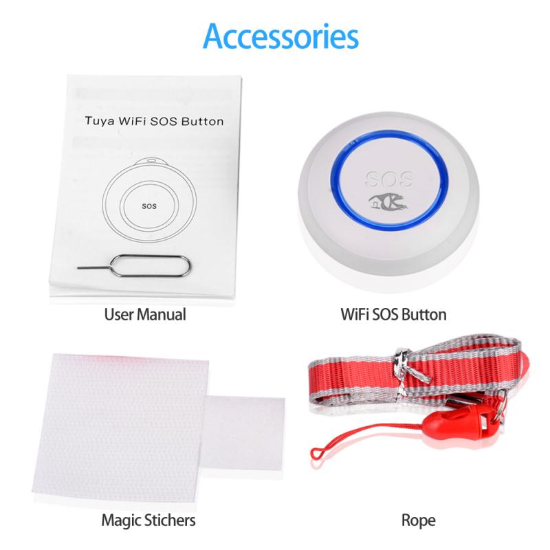 Tuya Smart SOS Button Wifi Emergency Button One-key Alarm Call For Help Button Waterproof Alarm System For The Elderly
