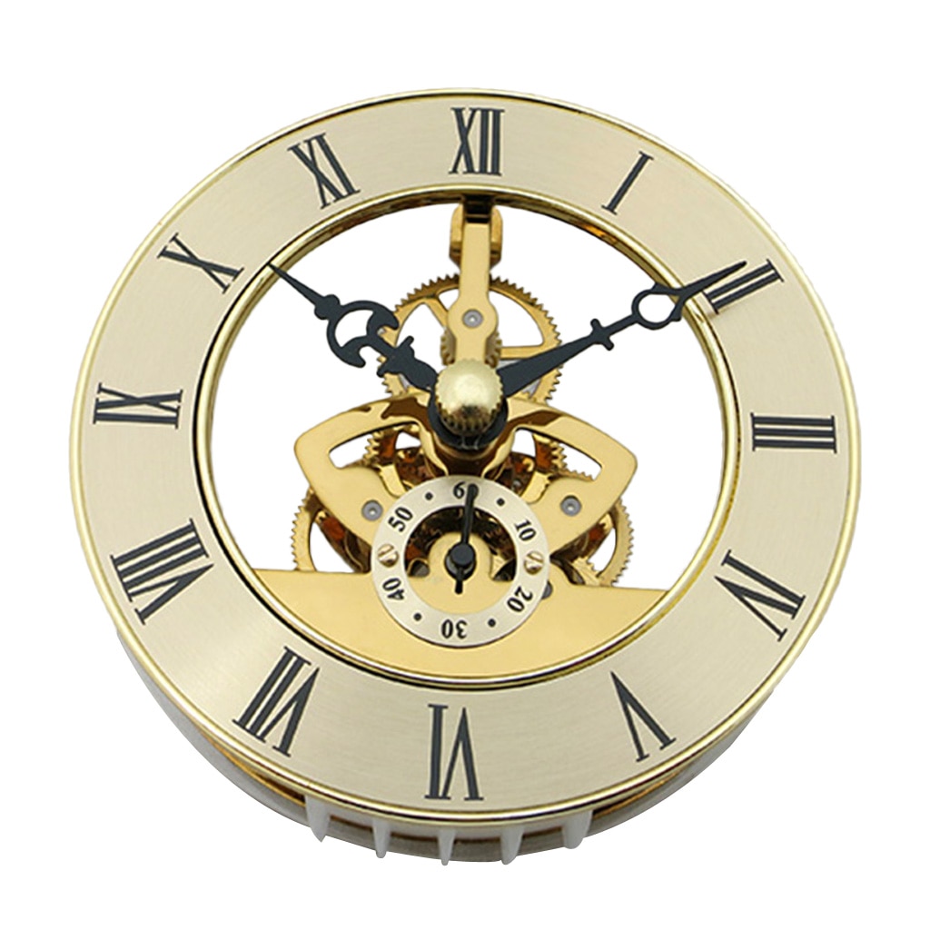Hollow Skeleton Quartz Clock Movement Insert, with Roman Numeral DIY Craft, Clear