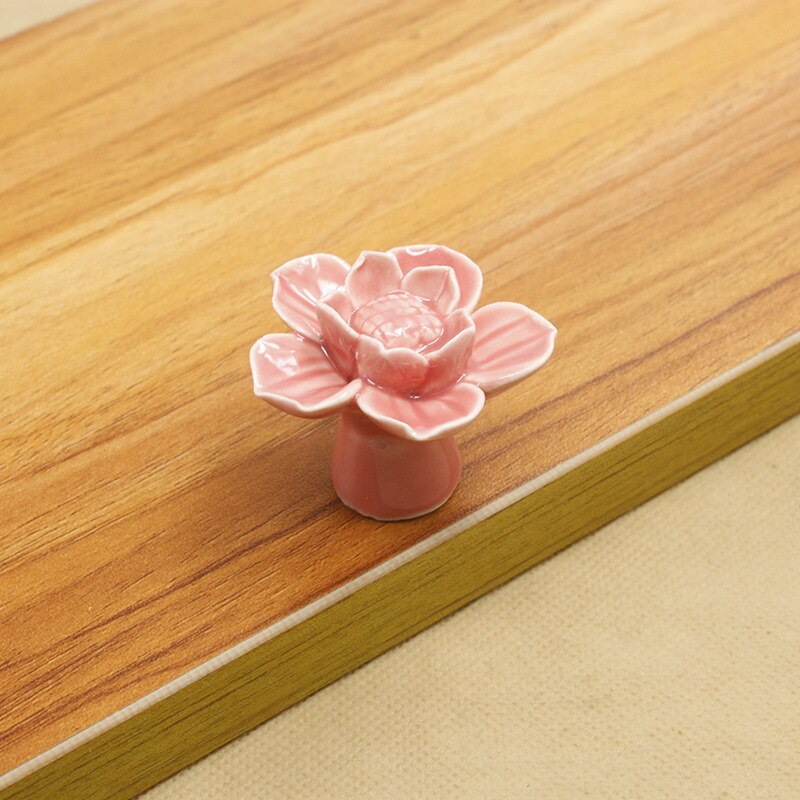 10 st 43mm färgglada blommor keramiska blommor skåp knoppar dörrhandtag skåp låda garderob möbler handtag knoppar
