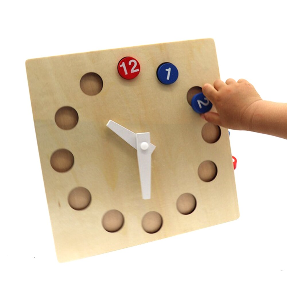 Puzzle Clock Toy, Wooden Puzzles Learning Clock Time Telling Activity Kindergarten Teaching Aids