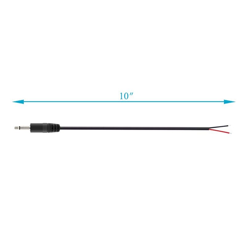 Plugue macho de substituição para fio, plugue macho sem fio aberto ts 2 polegadas 1/8 polegadas 3.5mm conector plugue conector de cabo de áudio e reparo com 10 peças