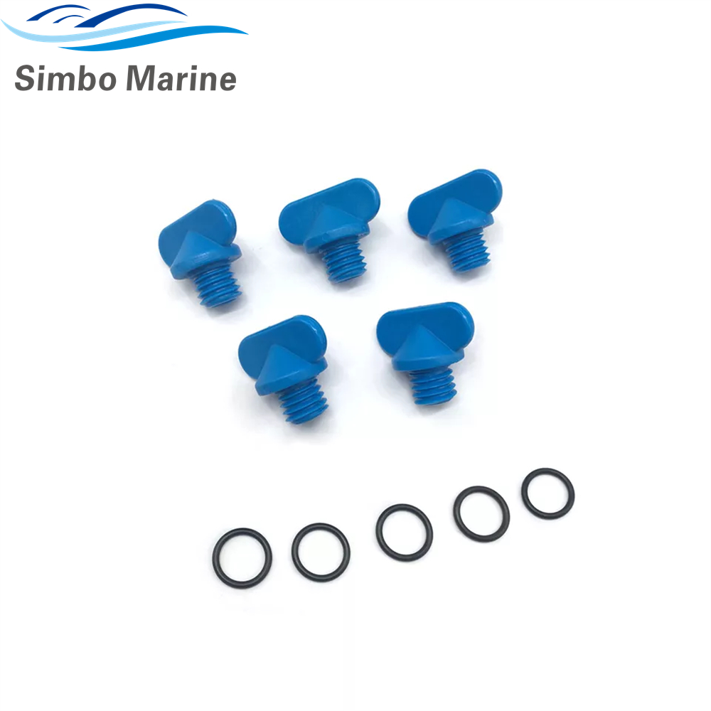 MerCruiser 5PACK 4.3 5.0 6.2 350 496 MAG Manifold Block Drain Plug Screws 22-806608A02