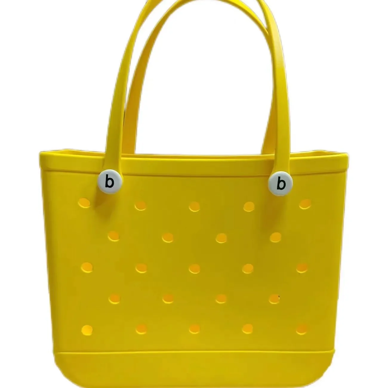 Mode Strand Bogg Bag Rubber Waterdichte Mand Grote Capaciteit Zomer Opslag Schouder Handtas Reizen Vrouwen Draagtas Boodschappentassen: YELLOW