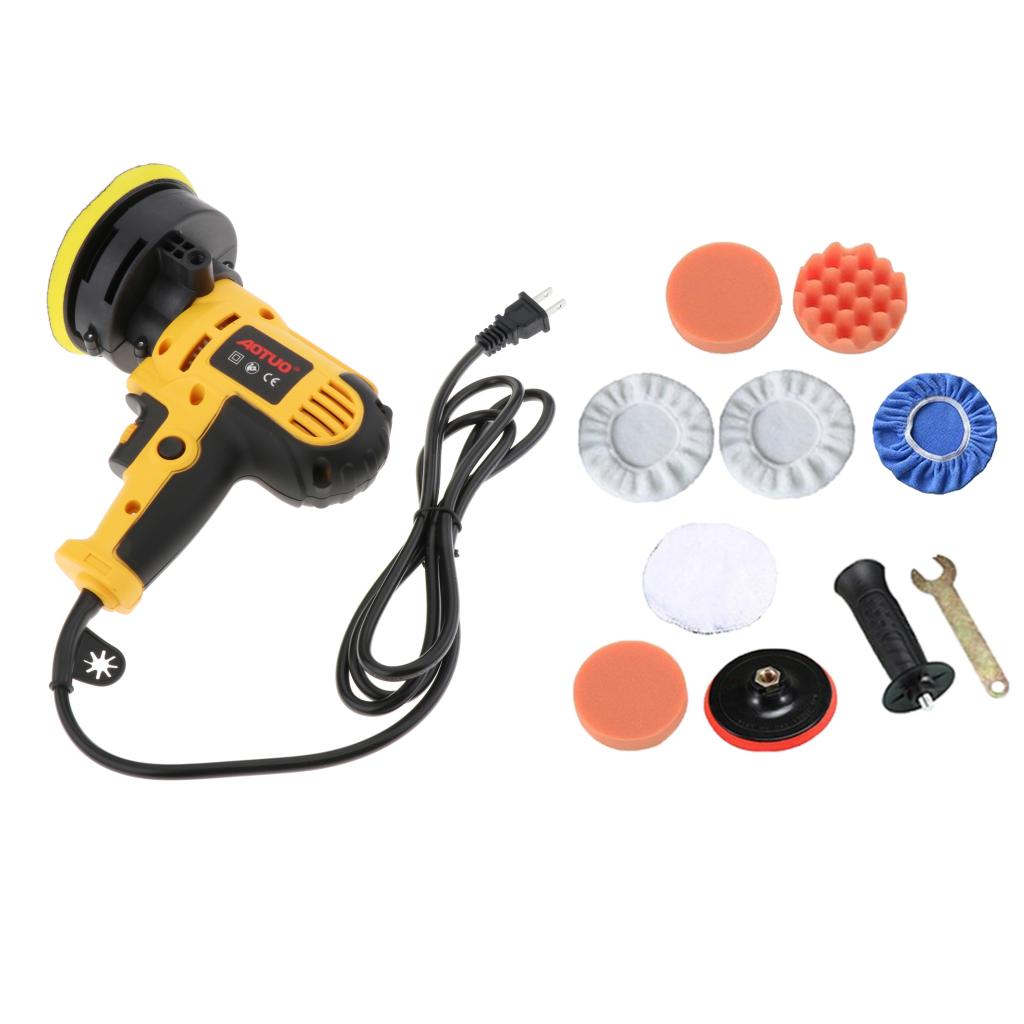 5&#39; 550W Car Polisher Buffer Polishing Machine Kit Waxing Tool Buffing Pad Bonnet