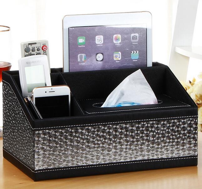 Multifunctional Desk Organizer Pad Notebook File Box Holder-Business Card/Pen/Pencil/Mobile Phone/Stationery Storage Organizer