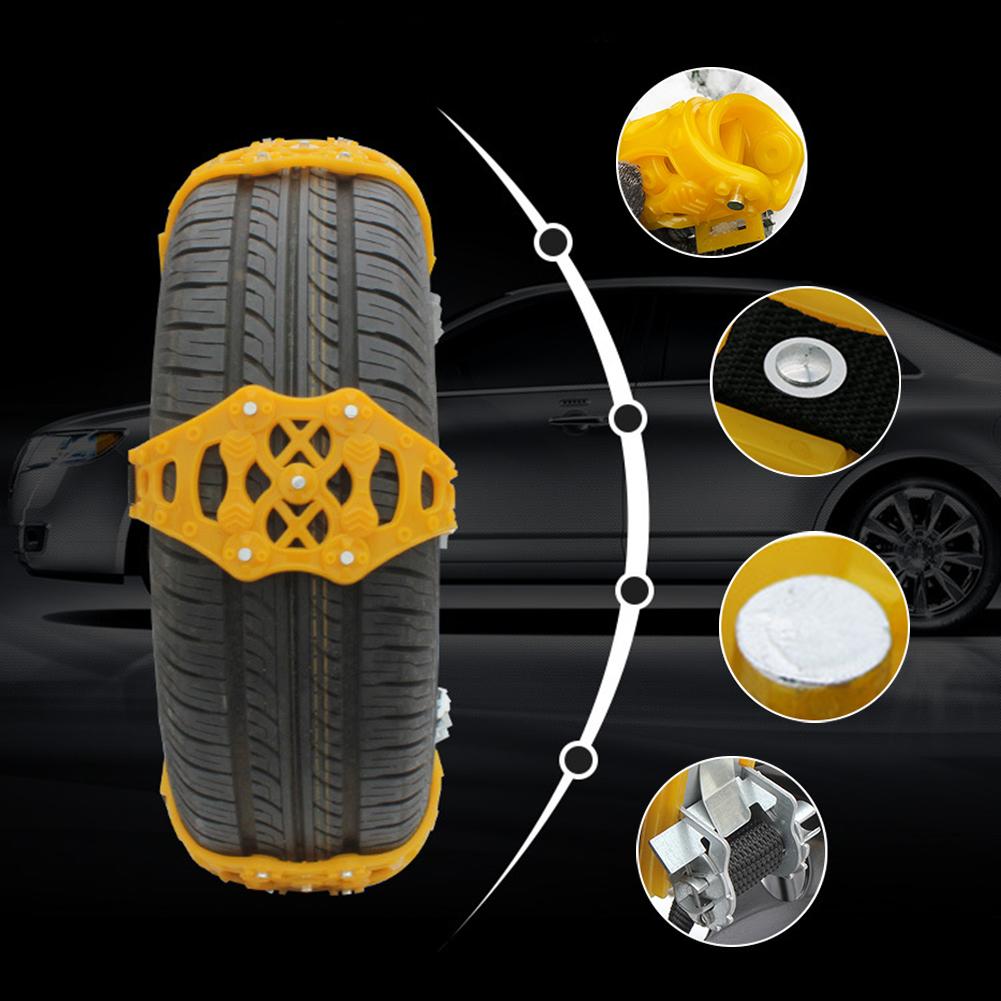 Tendeur de chaîne de neige en caoutchouc pour pneus de voiture, clous épais en TPU + acier, universel pour l'hiver, soulagement de la neige, 8 pièces