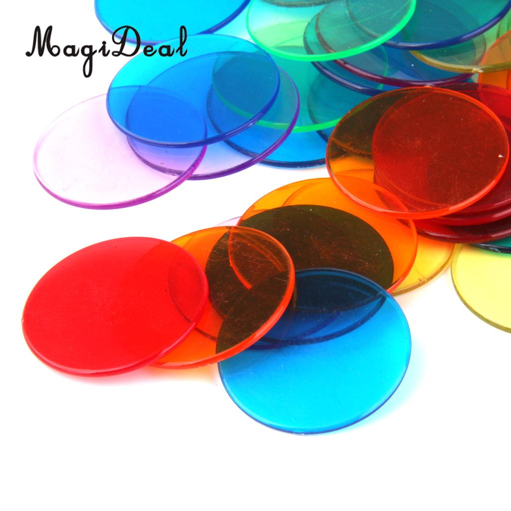 Magideal 120Pcs Pro Count Bingo Chips Markers Voor Bingo Spel Kaarten 3 Cm 6 Kleuren Pocker Chips Fun Familie spelletjes Levert Accessoire