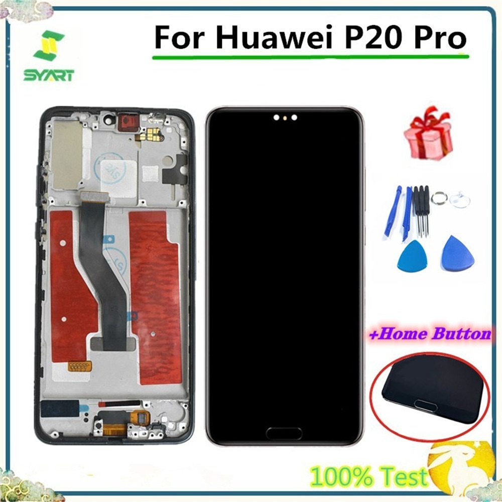 6.1 "Lcd-bildschirm Für Huawei P20 Pro CLT-AL01 CLT-L29 LCD Display mit rahmen Display Screen Touch Digitizer Montage P20 pro LCD