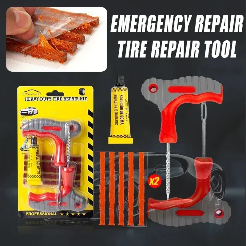 Motorrad-Reifen-Reparatur-Werkzeug-einstellen, Gummi, schlauchloses Reifen-Pannen-Reparatur-einstellen, Studding-Werkzeug, Kleber für Fahrrad, Motorrad-Reifen, Reparatur-einstellen