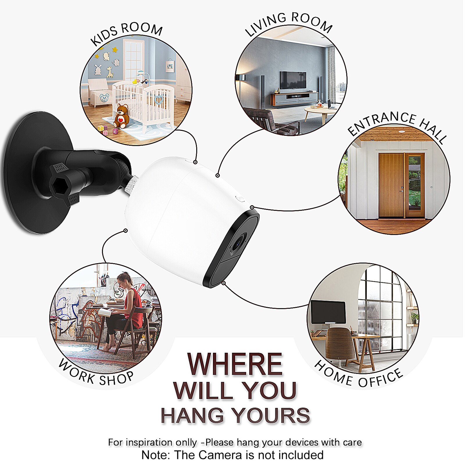 1 Pack Adjustable Wall Mount for ARLO PRO/PRO2/PRO3/ARLO GO/ARLO Home Camera Mounting Bracket Outdoor Indoor for Home Security