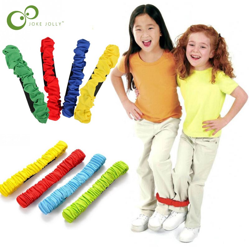 1/5/10Pcs Kinderen Twee Mensen Driepotige Touwen Gebonden Aan Voet Running Race Sport Game outdoor Speelgoed Kid Samenwerking Training Zxh