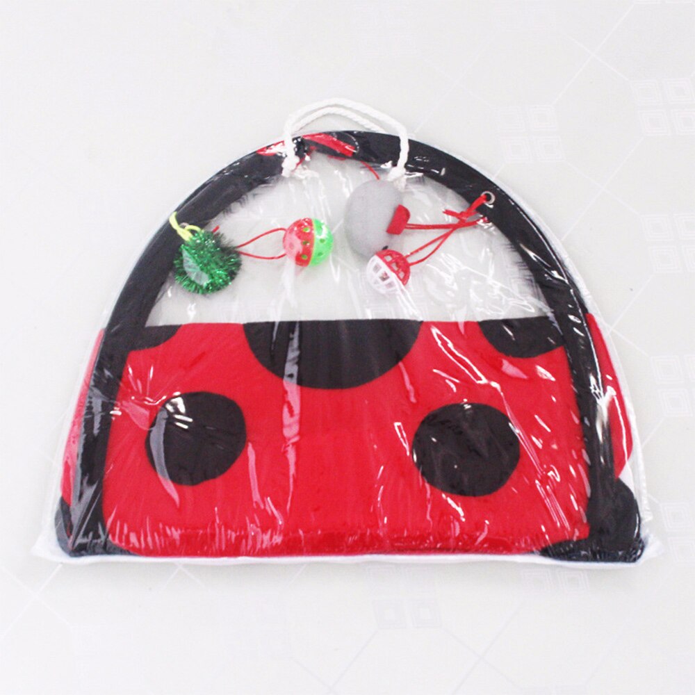 Juego plegable de tiendas de gatitos divertidos y Gato, cama de juegos para mascotas, juego de gatos, manta, Casa con juguete colgante, forma de bonito Escarabajo
