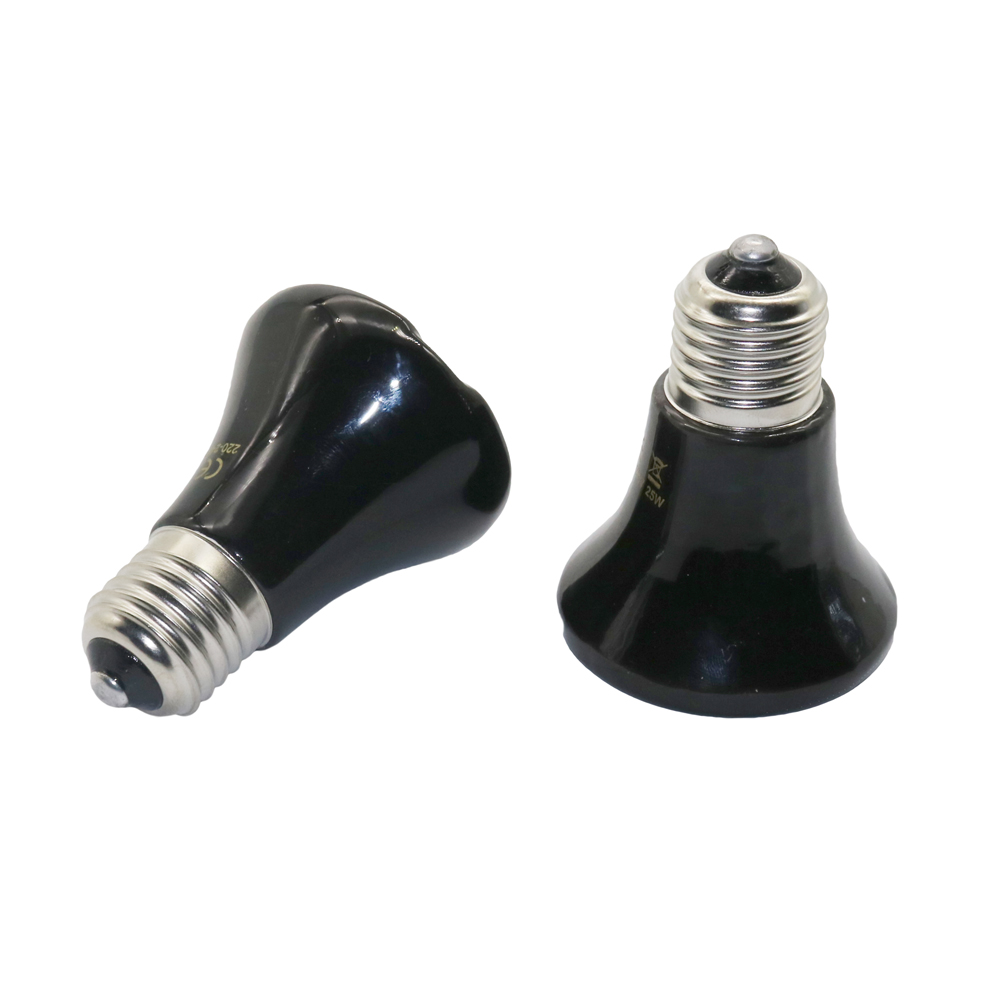 1 pc escalada pet lâmpada de aquecimento emissor infravermelho cônico lâmpada cerâmica pequena pet chocadeira lâmpada controle temperatura 25/50/75/100w